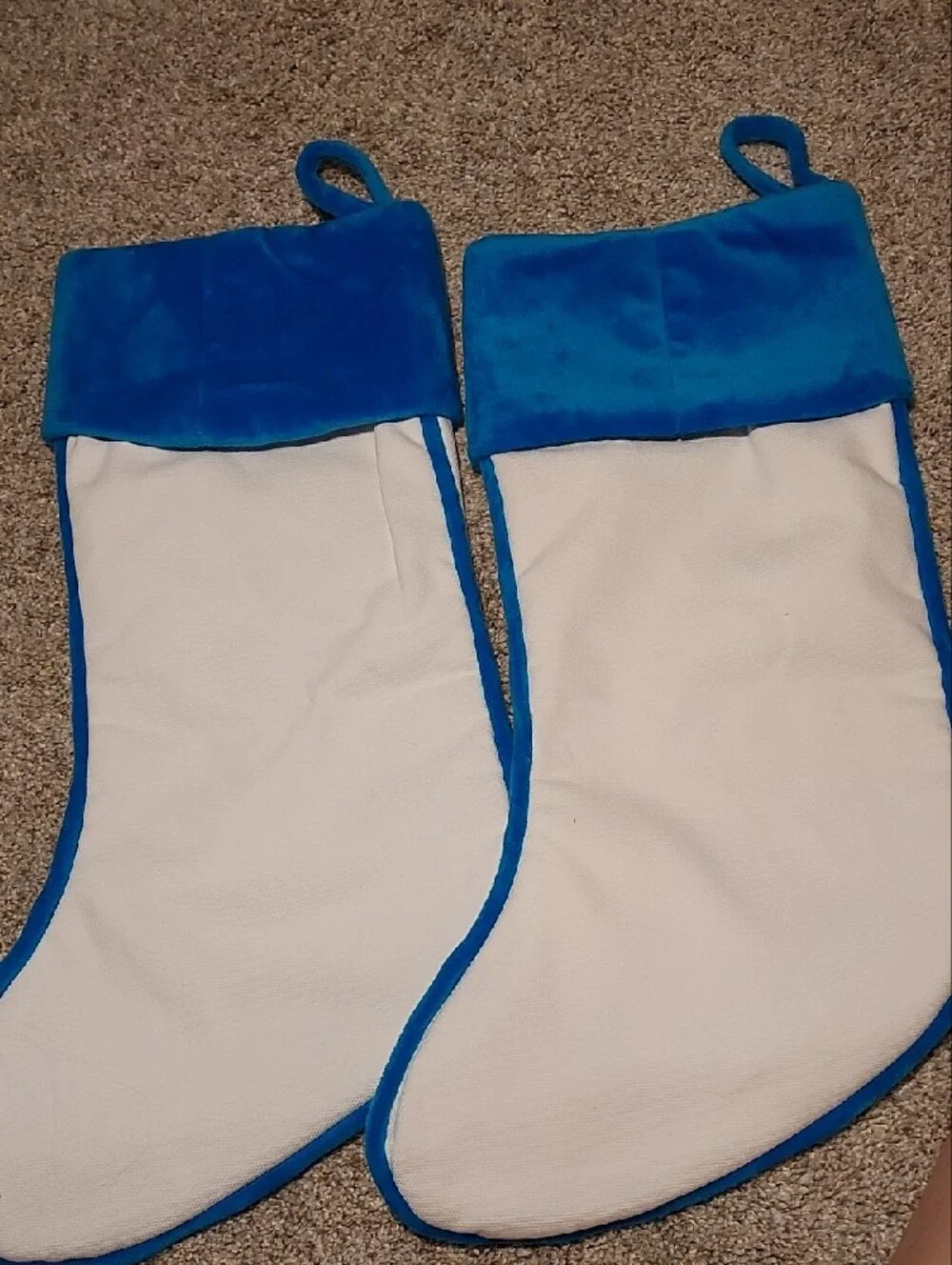 Blue & White Holiday Stocking Pair - 